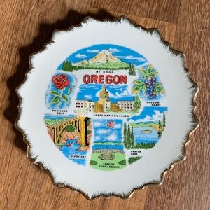 Vintage Oregon Souvenir Plate